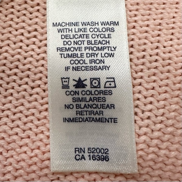 Crazy Horse Liz Claiborne Vintage Velvet Ruffle Pink Knit Cardigan, Size XL - Picture 12 of 13